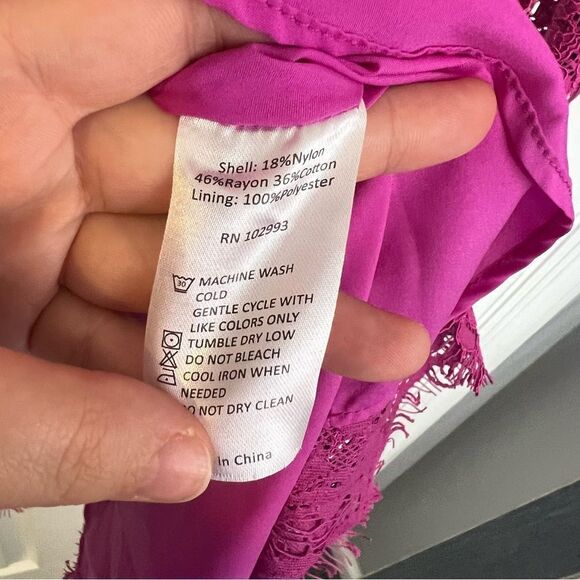 Sz 2 Adam Lippes Collective Long Sleeve Trapeze Pink Lace Dress $445 MSRP - Picture 11 of 11